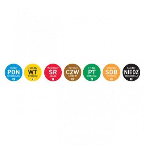 Etykiety Food Safety na każdy dzień tygodnia – jednorazowe, HENDI, Wtorek, 2000 szt., fi.19xmm