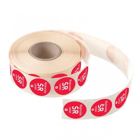 Etykiety Food Safety na każdy dzień tygodnia – jednorazowe, HENDI, Wtorek, 2000 szt., fi.19xmm