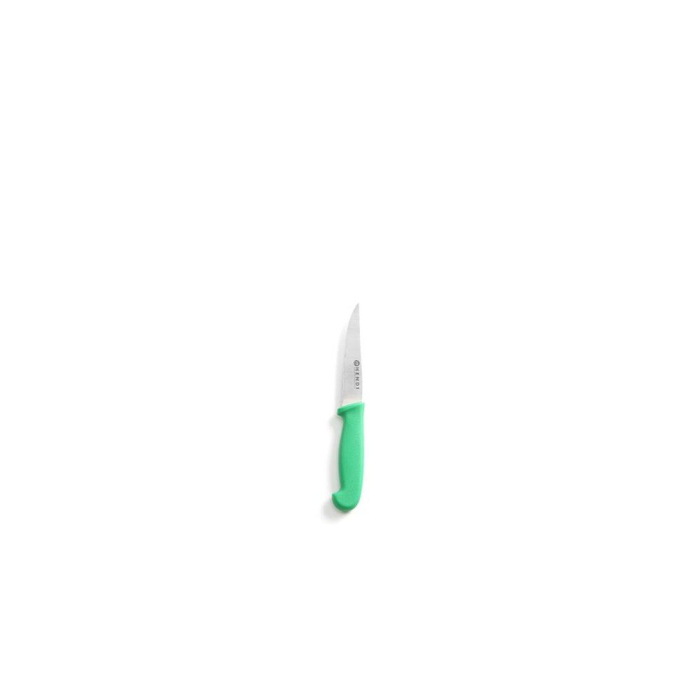 Nóż uniwersalny z ząbkowanym ostrzem HACCP - 100 mm, zielony 