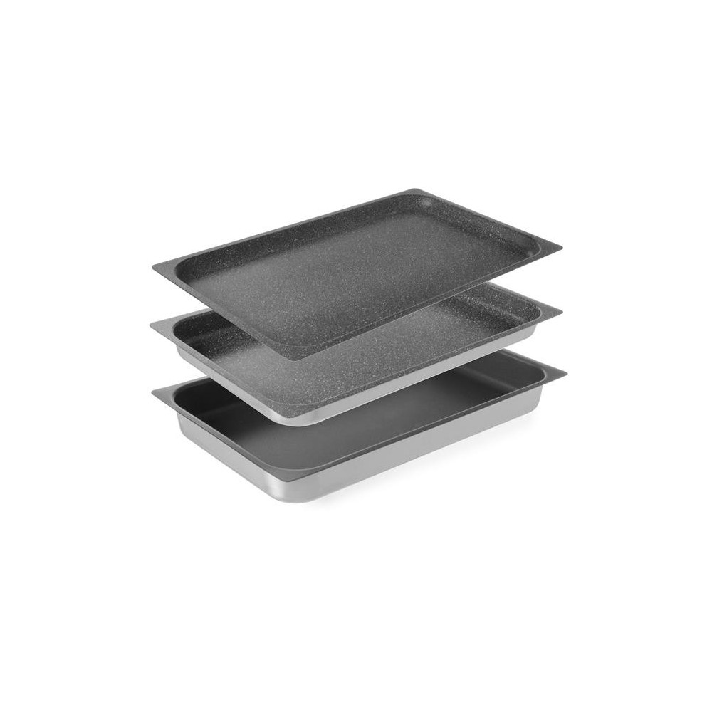 Pojemnik aluminiowy GN 1/1 z powłoką nieprzywierającą, HENDI, GN 1/1, 530x325x(H)20mm