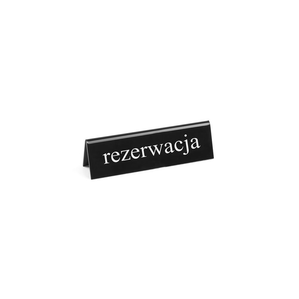 Tabliczka informacyjna „Rezerwacja”, HENDI, "стол закaзан", 130x26x(H)36mm