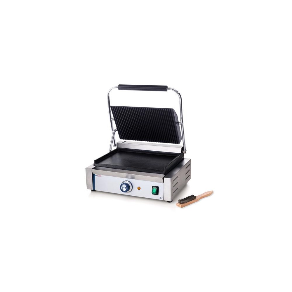 Grill kontaktowy Panini, HENDI, góra ryflowana, dół gładki, 230V/2200W, 430x370x(H)514mm