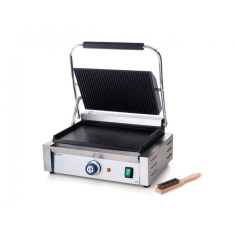 Grill kontaktowy Panini, HENDI, góra ryflowana, dół gładki, 230V/2200W, 430x370x(H)514mm