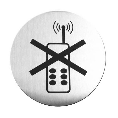 Tabliczka informacyjna samoprzylepna - zakaz używania telefonów komórkowych 