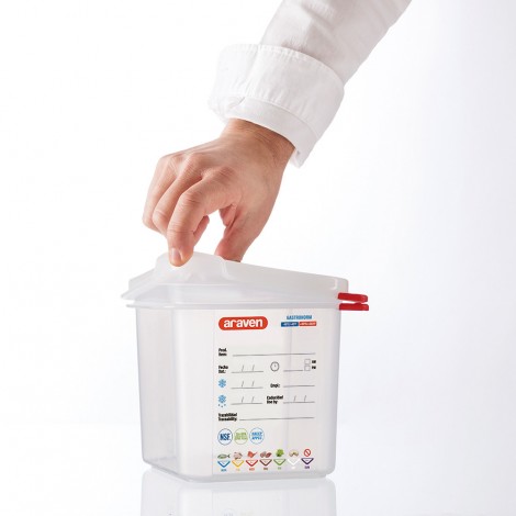 pojemnik z polipropylenu z pokrywką szczelną, GN 1/1, H 150 mm