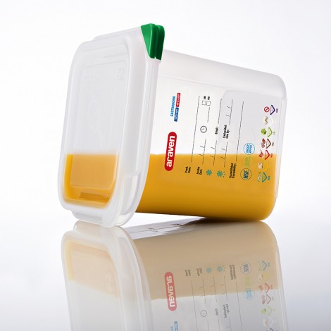 pojemnik z polipropylenu z pokrywką szczelną, GN 1/1, H 150 mm