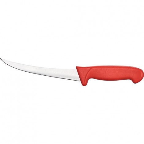 Nóż do oddzielania kości, zagięty, HACCP, czerwony, L 150 mm