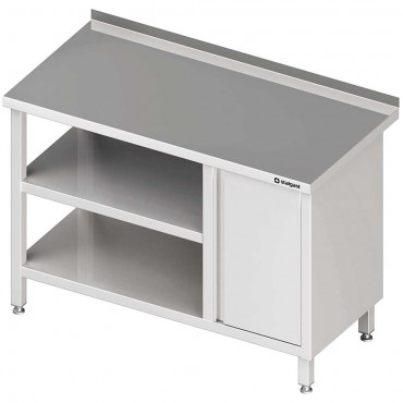 Stół przyścienny z szafką (P),i 2-ma półkami 900x700x850 mm