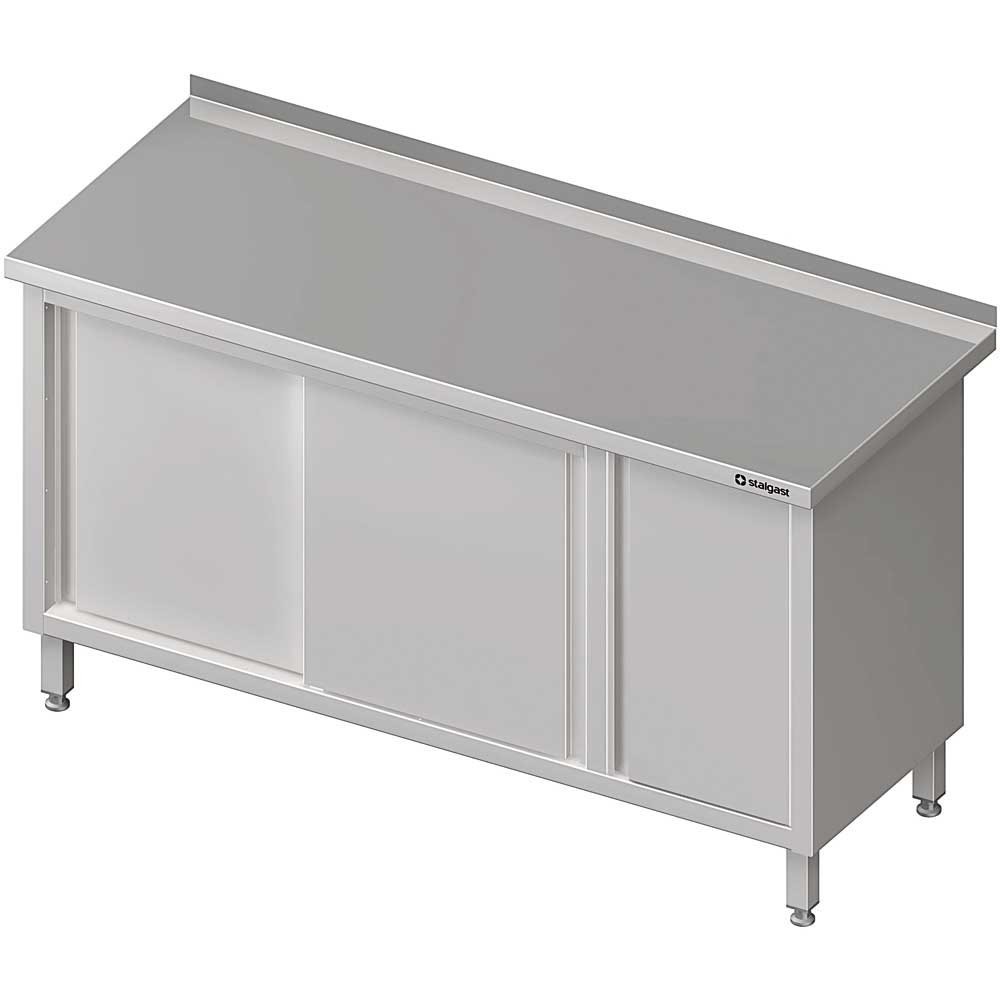 Stół przyścienny z szafką (P),drzwi suwane 1200x600x850 mm