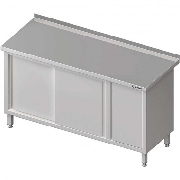 Stół przyścienny z szafką (P),drzwi suwane 1300x700x850 mm