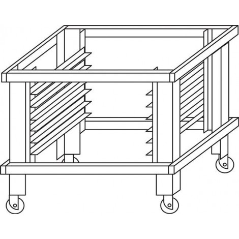 Podstawa z prowadnicami na kołach do pieca S105 H950mm