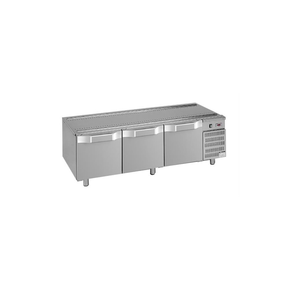 Podstawa chłodnicza pod urządzenia stołowe, linia Domina 700, 1600x700x600 mm, 3 szuflady