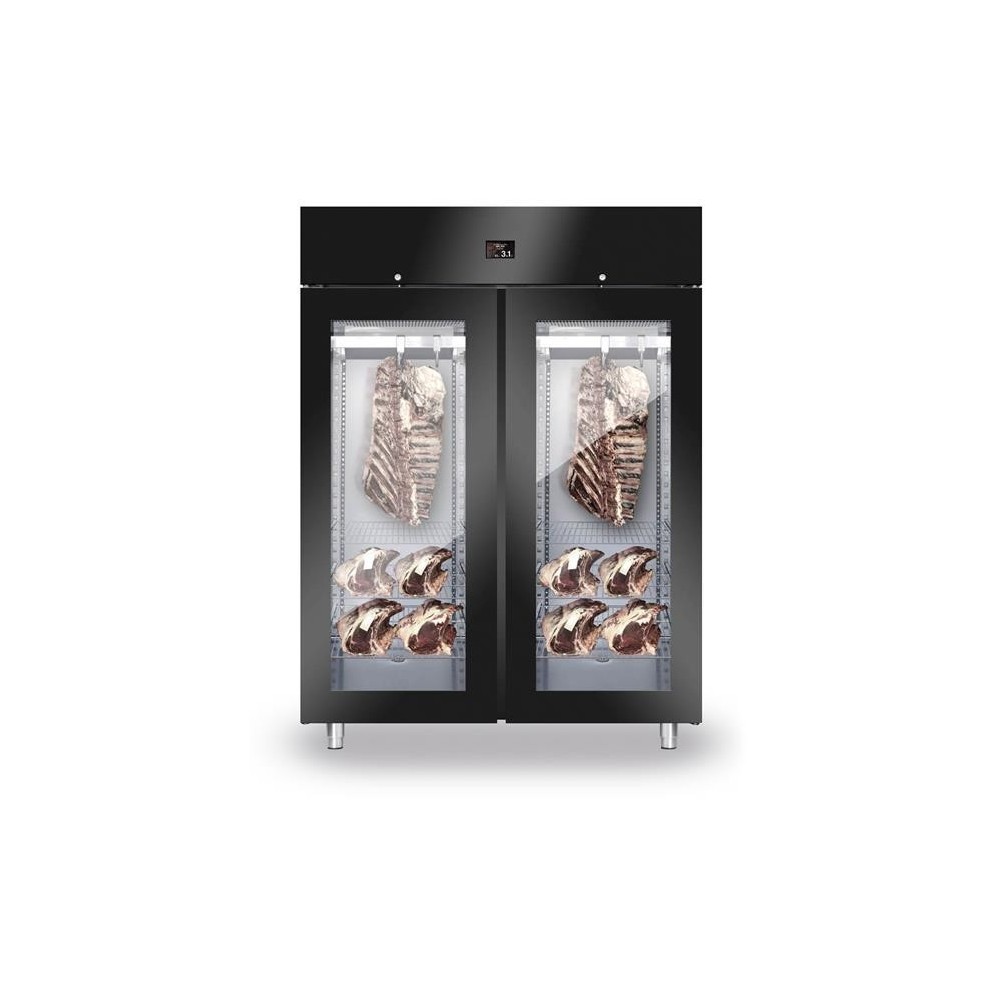 Szafa do sezonowania mięsa 2-drzwiowa przeszklona 1500l BLACK NEW2020