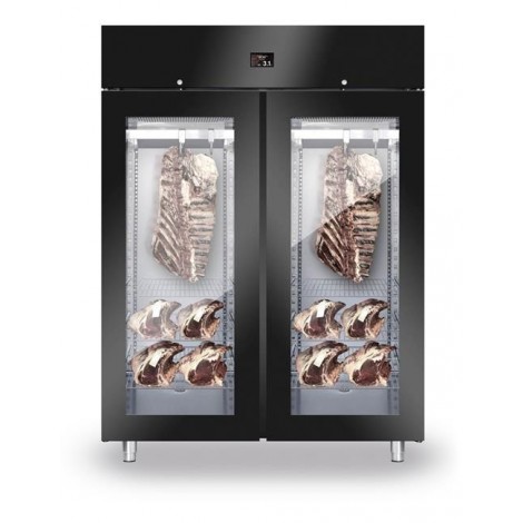 Szafa do sezonowania mięsa 2-drzwiowa przeszklona 1500l BLACK NEW2020
