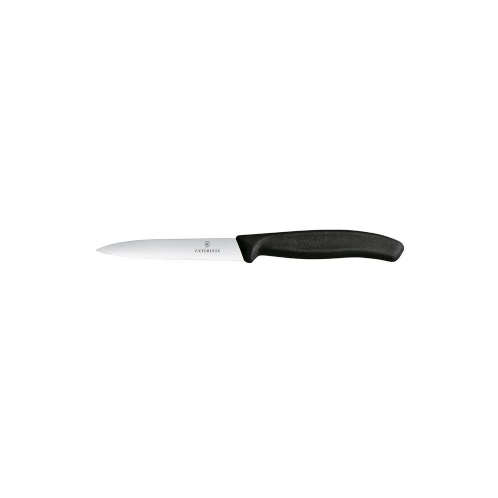 Victorinox Swiss Classic Nóż do jarzyn, ząbkowany, 100mm, czarny