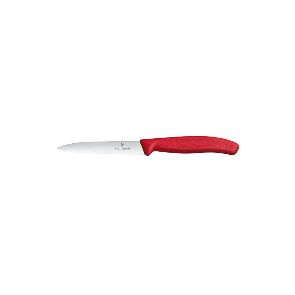 Victorinox Swiss Classic Nóż do jarzyn, ząbkowany, 100mm, czerwony