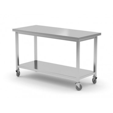 Stół jezdny z półką - spawany, o wym. 1500x700x850 mm