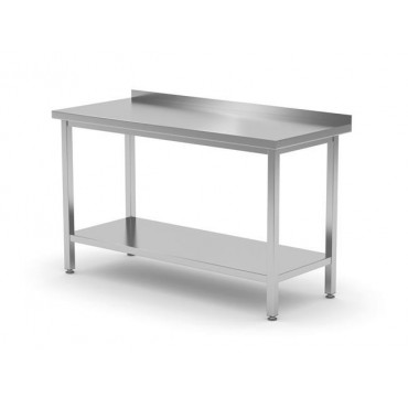 Stół przyścienny z półką - spawany, o wym. 800x600x850 mm
