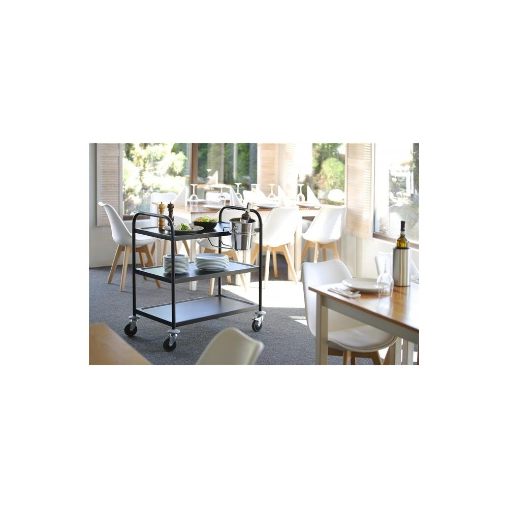 Wózek do serwowania czarny, matowy, HENDI, 905x585x(H)945mm