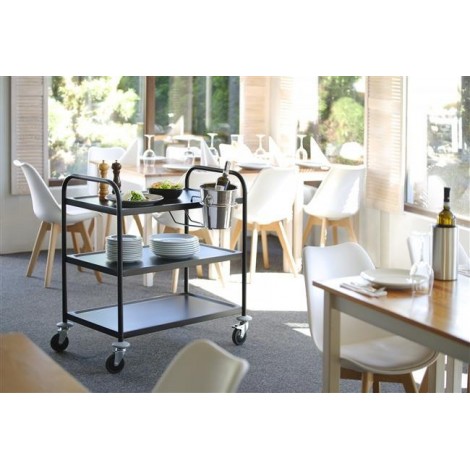 Wózek do serwowania czarny, matowy, HENDI, 905x585x(H)945mm