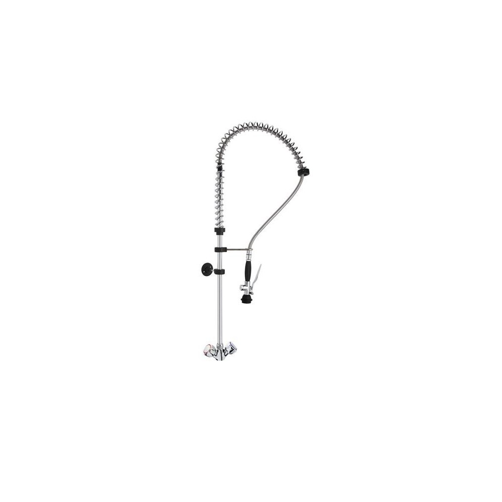 ONE HOLE PRE-RINSE UNIT WITH ROUND HANDLE AND BASIC SHOWER HAND