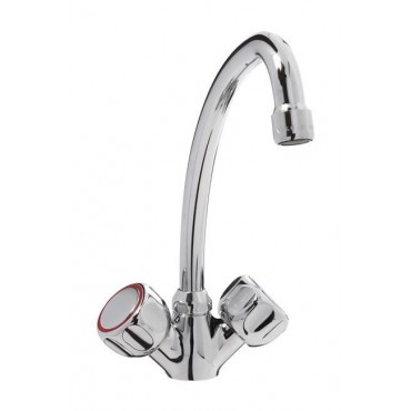 ONE HOLE SINK TAP WITH TWO ROUND HANDLES