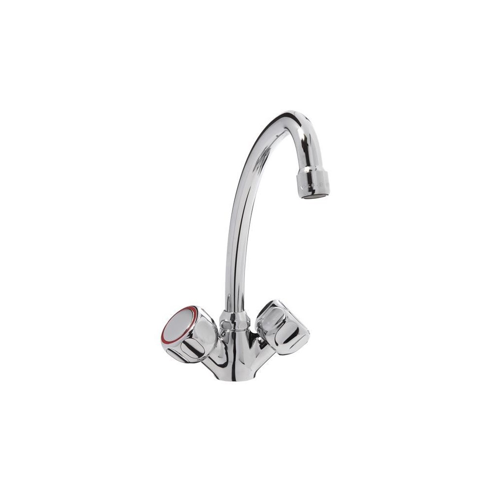 ONE HOLE SINK TAP WITH TWO ROUND HANDLES