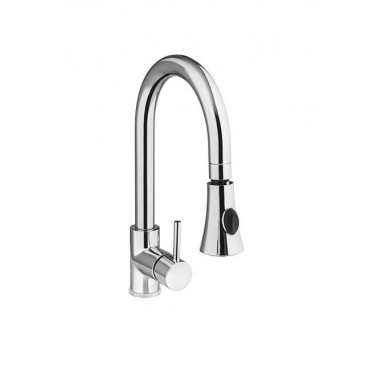 ONE HOLE TAP VERTICAL ,WITH TURNING PIPE AND EXTRACTABLE SHOWER