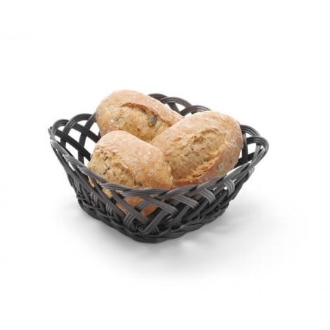 Koszyk pleciony, HENDI, kwadratowy, czarny, 190x190x(H)80mm