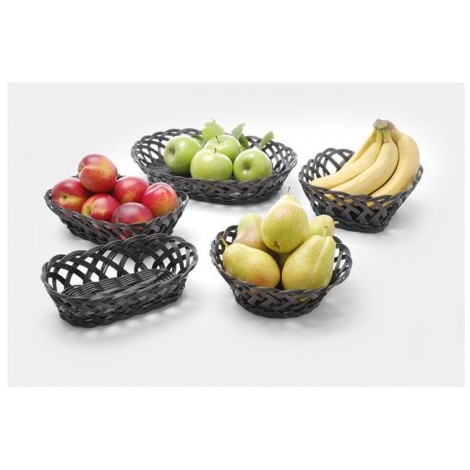 Koszyk pleciony, HENDI, kwadratowy, czarny, 190x190x(H)80mm