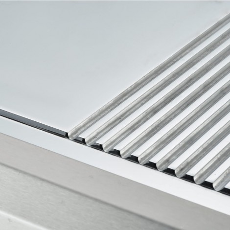 płyta grillowa elektryczna, chromowana, gładko-ryflowana, P 8.1 kW, U 400 V