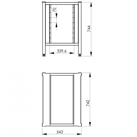 Podstawa do Evereo 900, 10 GN 1/1, H 744 mm