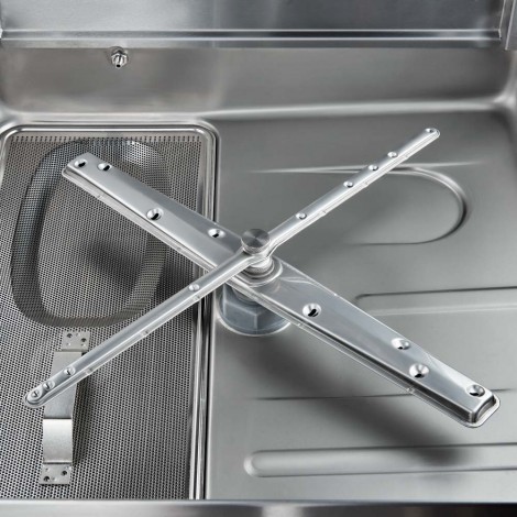 zmywarko wyparzarka, kapturowa, dozownik płynu myjącego, pompa zrzutowa, pompa wspomagająca płukanie, P 10.8 kW, U 400 V