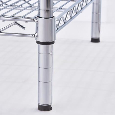 Regał chromowany, 4 półki, składany, 908x610x1800 mm