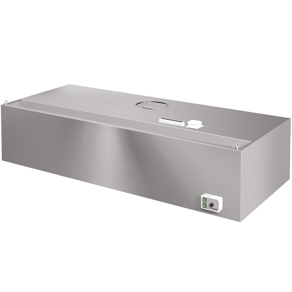 Okap przyścienny, skrzyniowy, ECONOMIC z łap. B,went. E1 i ośw. 1200x900x450 mm