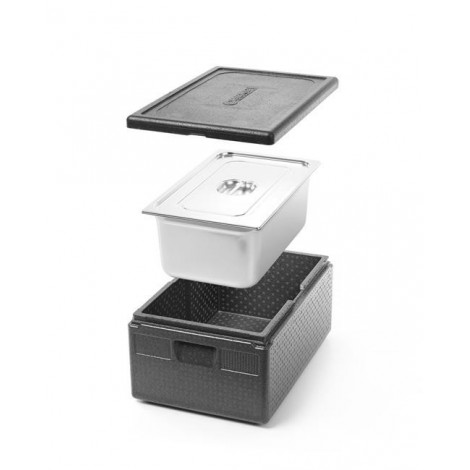 Zestaw pojemnik termoizolacyjny z EPP GN1/1 234 mm z pojemnikiem GN1/1 200 mm i pokrywką z uszczelką silikonową