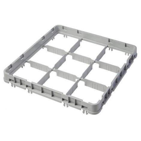 Nadstawka do koszy CAMBRO HALF DROP 500×500 mm szara, model E2 9 przegródek