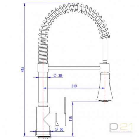 Bateria umywalkowa z wyciąganym prysznicem, Monolith