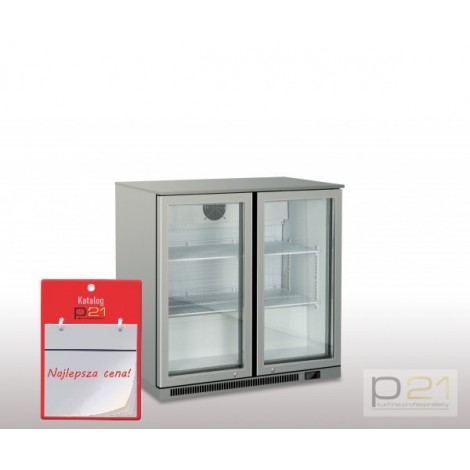 Chlodziarka barowa 2-drzwiowa, drzwi skrzydlowe, poj. 220 l, lakierowana na bialo