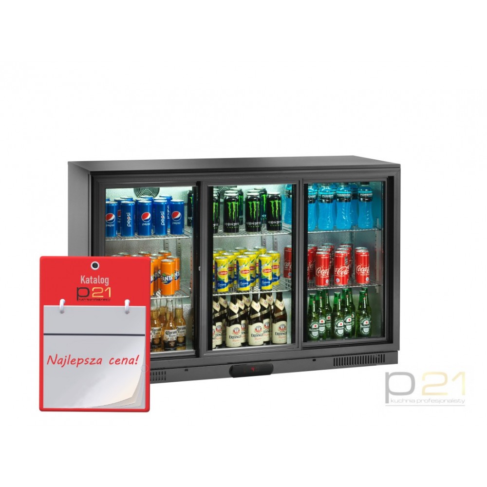 Chlodziarka barowa, 3-drzwi suwane, poj. 280 l, AK291BBS, Amitek