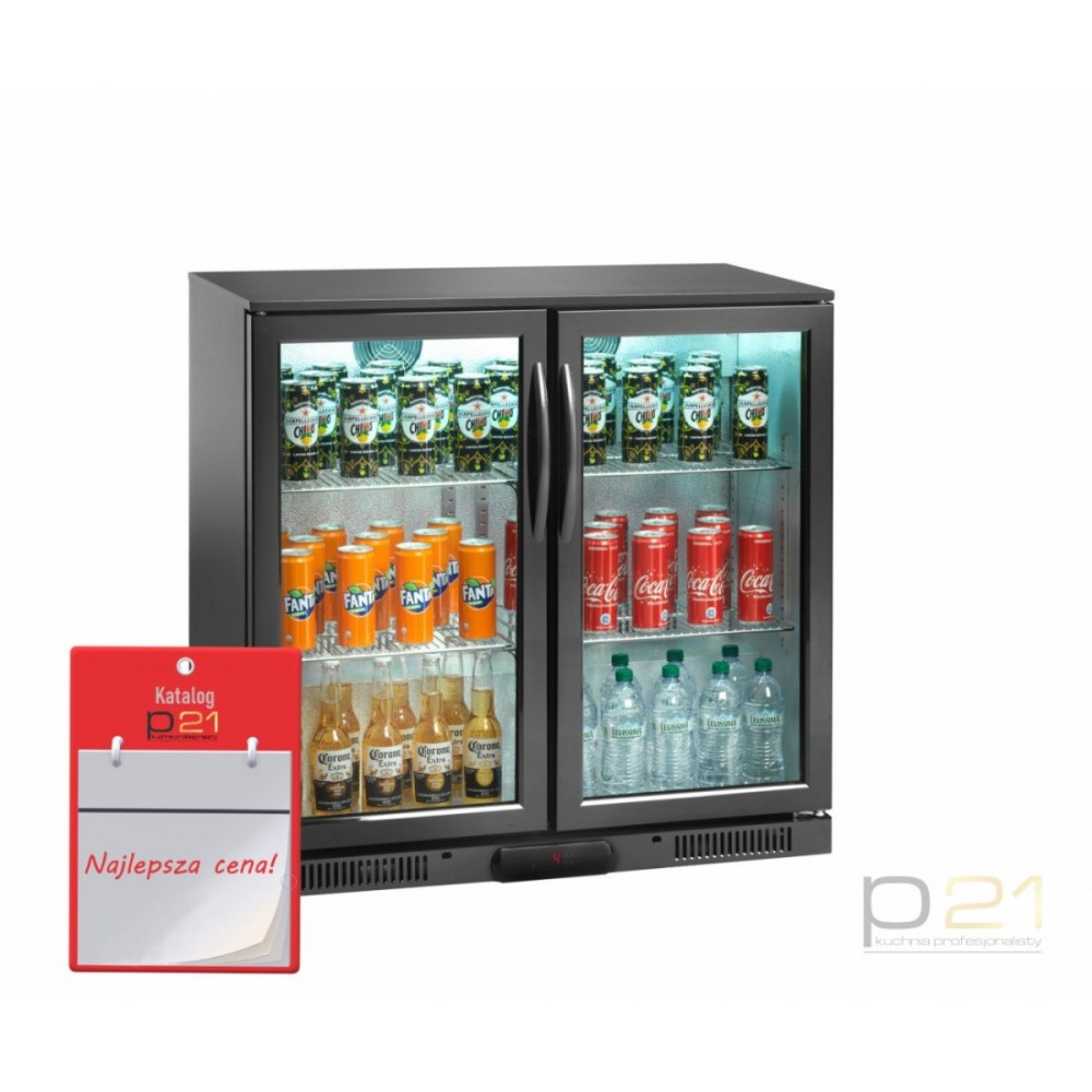 Chłodziarka barowa 2-drzwiowa otwierana, poj. 180 l, wys. 90cm, AK201BB, Amitek