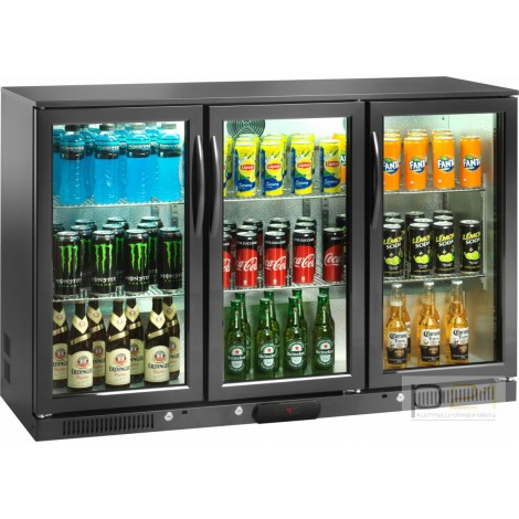 Chłodziarka barowa 3-drzwiowa otwierana, poj. 300 l, wys. 90 cm, AK301BB, Amitek