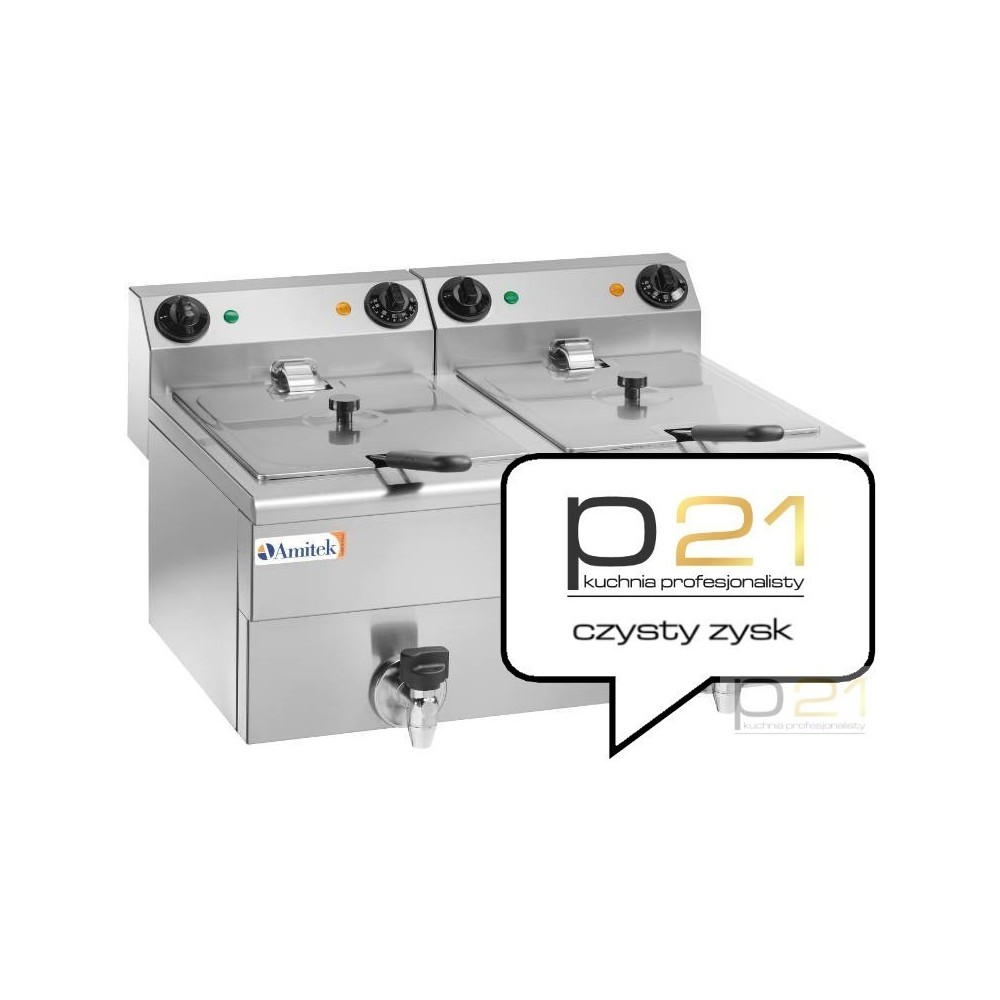 Frytownica elektryczna FC100, 3500 + 3500 W, kran, Amitek