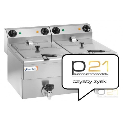 Frytownica elektryczna FC100, 3500 + 3500 W, kran, Amitek