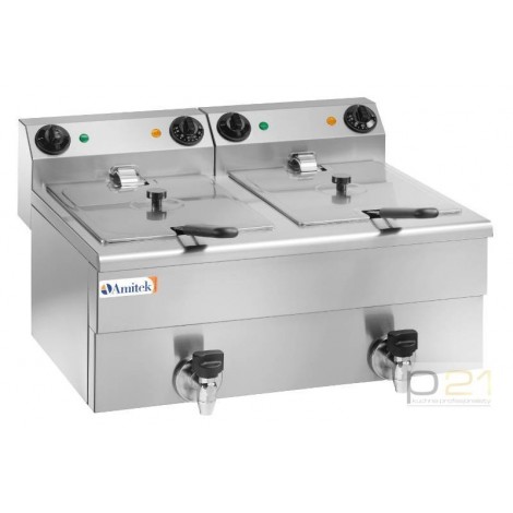 Frytownica elektryczna FC100, 3500 + 3500 W, kran, Amitek