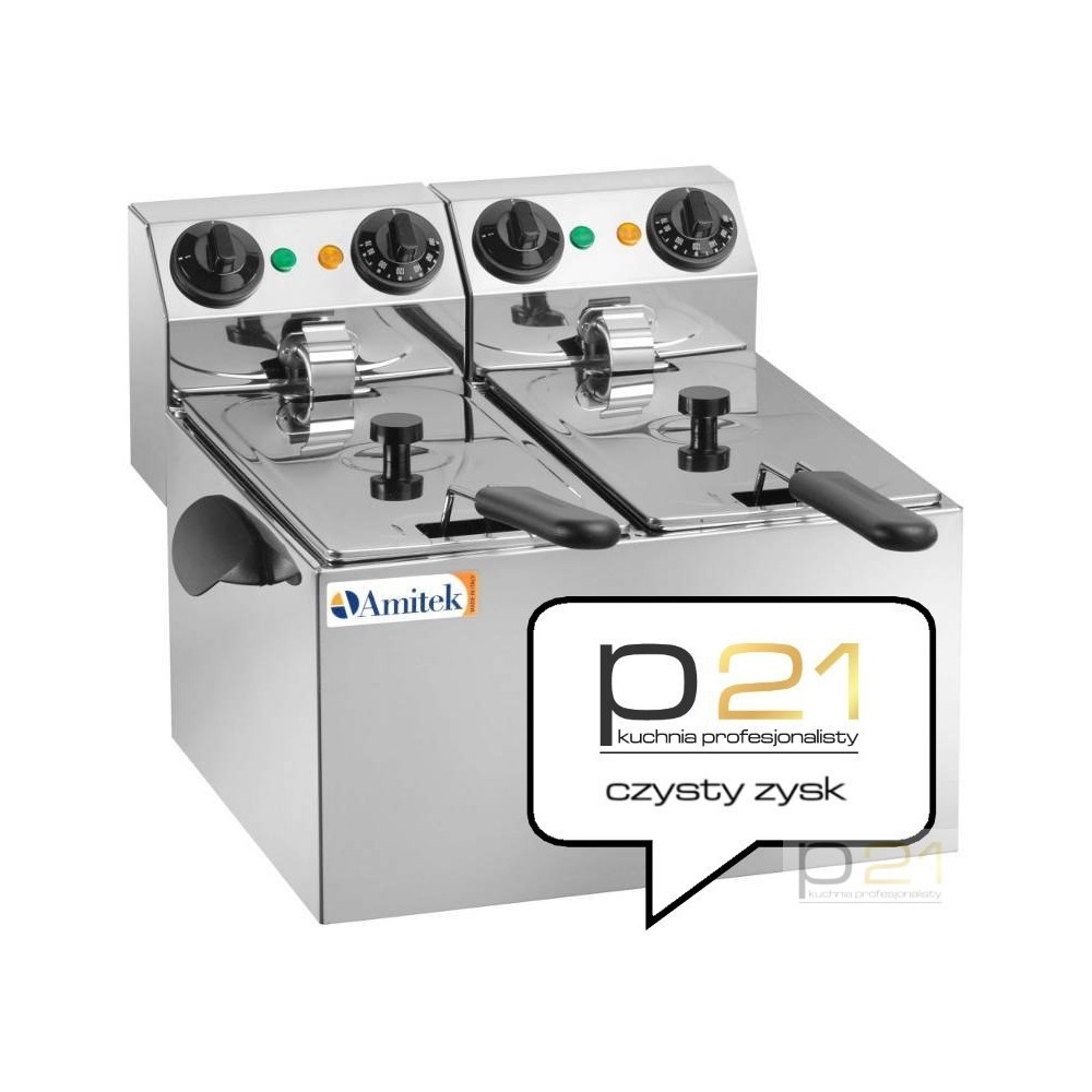 Frytownica elektryczna FE44S, 3200 + 3200 W, Amitek