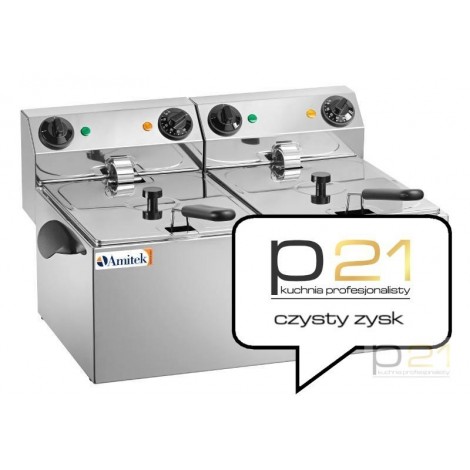 Frytownica elektryczna FE88S, 3600 + 3600 W, Amitek