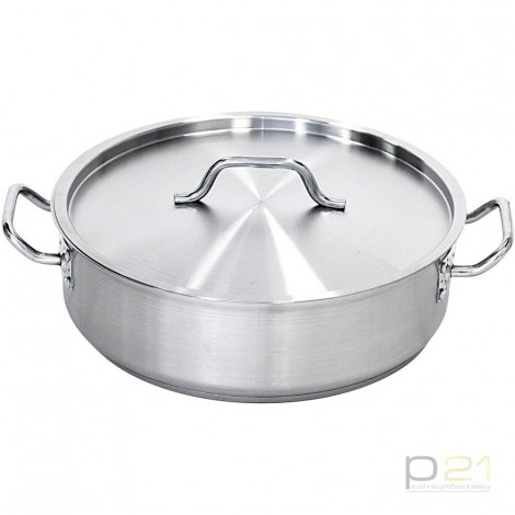 Garnek niski nierdzewny z pokrywką 9,5l śr.32 h11