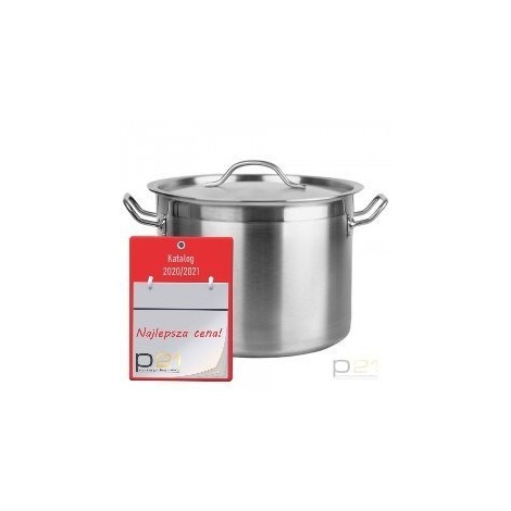 Garnek wysoki nierdzewny z pokrywką 12l śr.25 h25