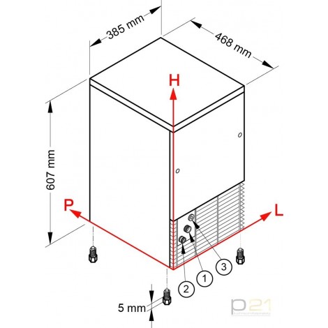 Kostkarka do lodu, 20 kg/24 h, 4 kg zasobnik, wydrążona kostka, chłodzenie wodą, NTF IFT 54 R290 1130055